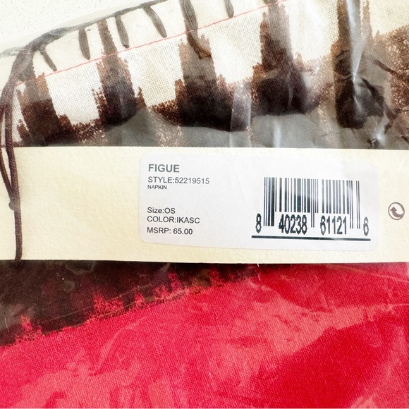 NWT Figue Red, Brown, and White Ikat Napkins - Picture 7 of 9